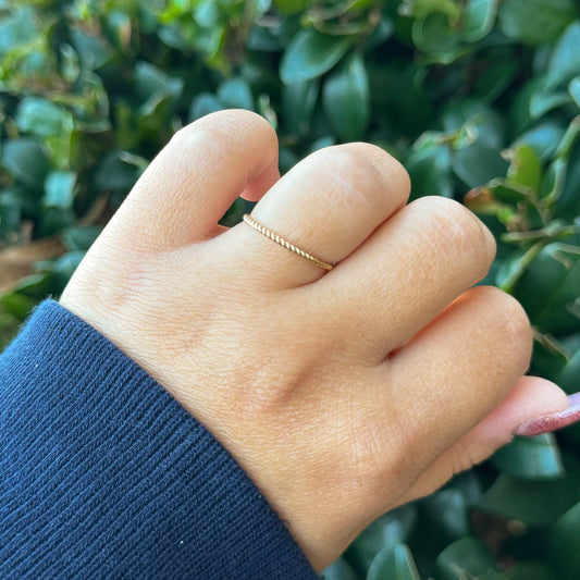 Gold Filled Twisted Stacking Ring