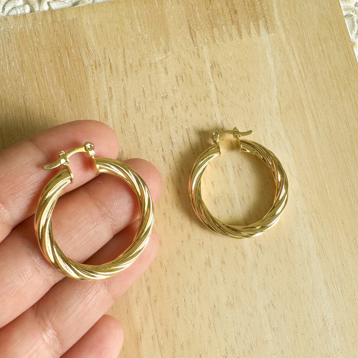 Gold Filled Twist Hoops