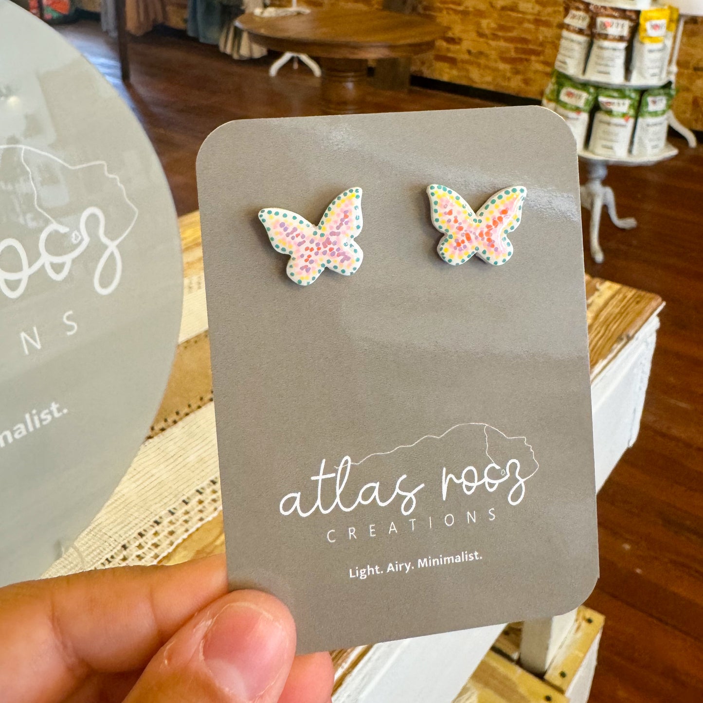 Painted Butterfly Studs