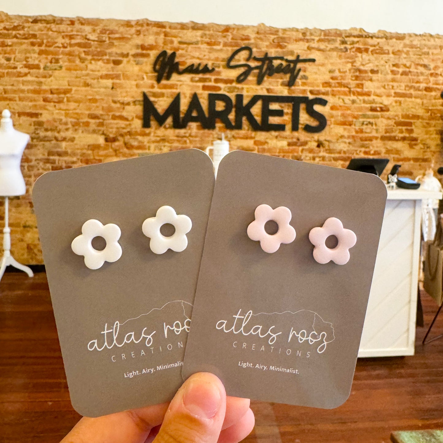 Clay Flower Studs