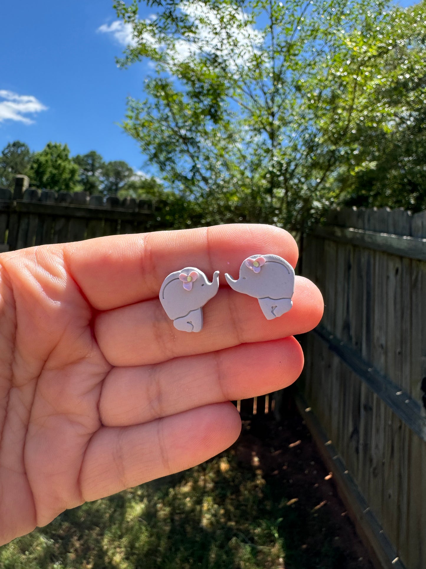 Clay Elephant Studs