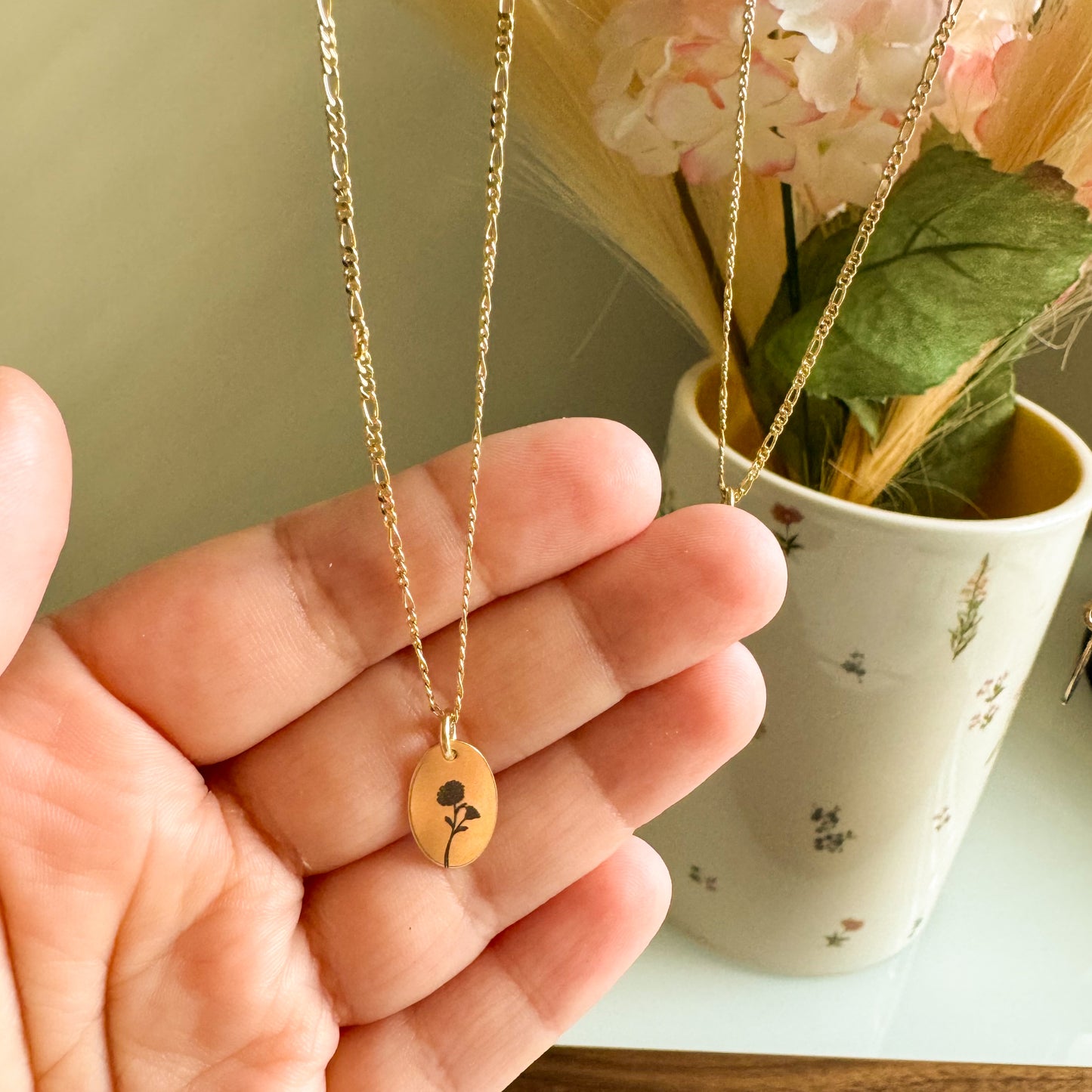 Gold Filled Birth Flower Necklace PRE-ORDER