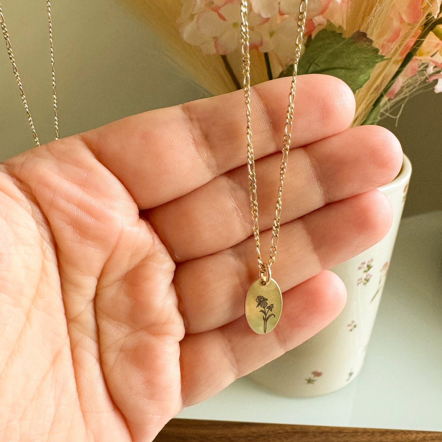 Gold Filled Birth Flower Necklace PRE-ORDER