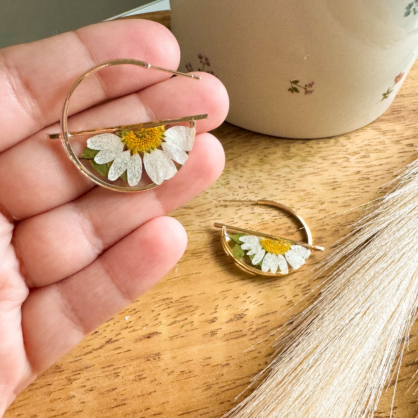 Floral Half Hoops