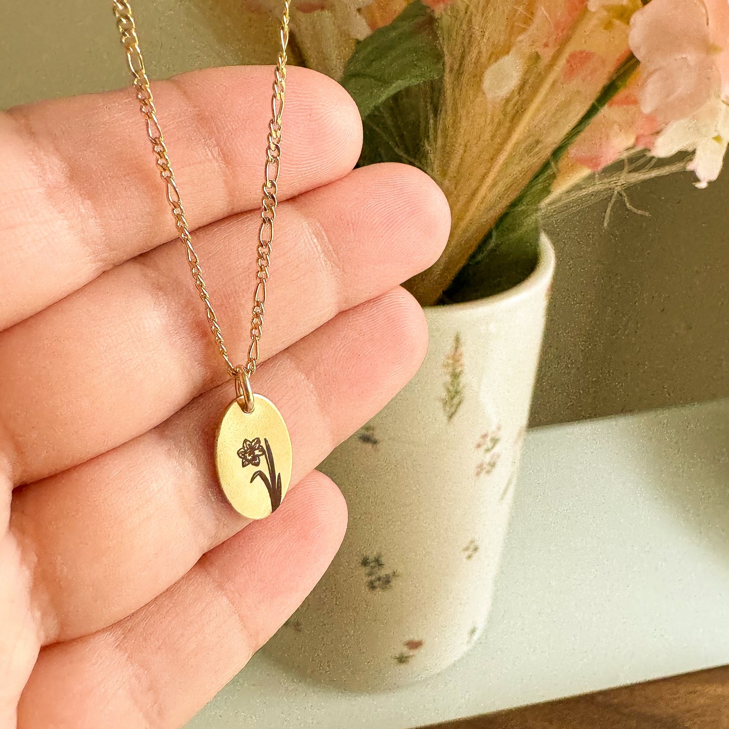 Gold Filled Birth Flower Necklace PRE-ORDER