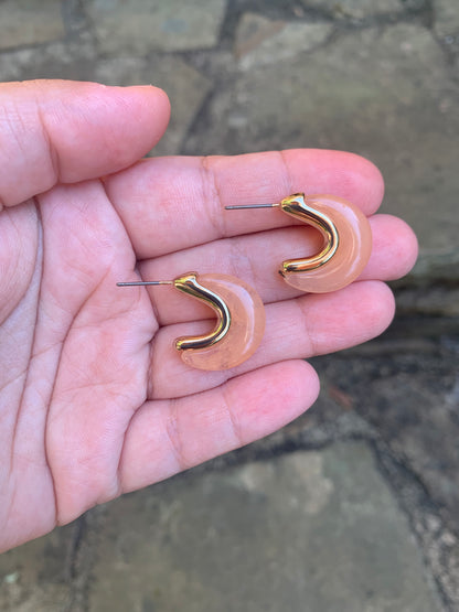 Peach Trimmed Studs